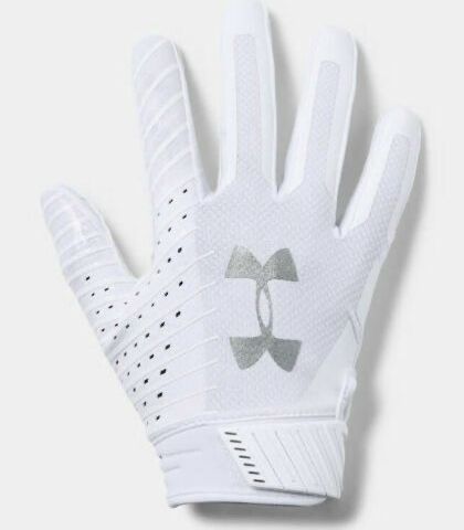 Under Armour SPOTLIGHT ADULT Football Gloves Style 1326218-100 WHITE