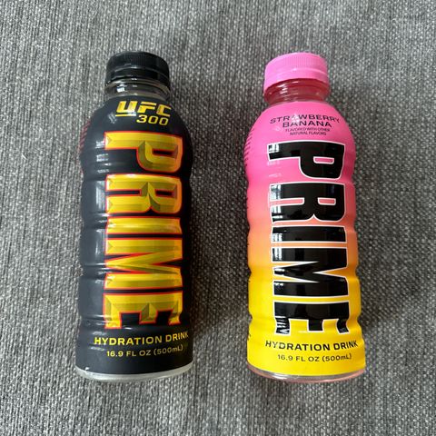 Ekte Prime UFC og Prime Strawberry Banana fra USA