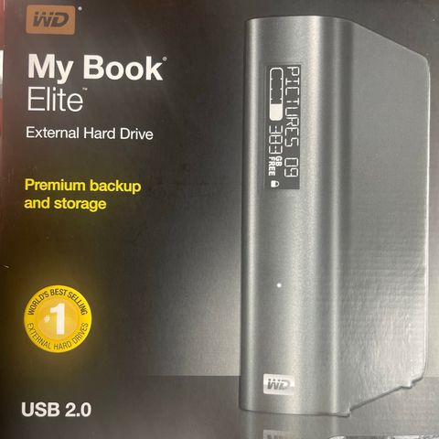 WD harddisk 1 TB, ubrukt, en del år gammel