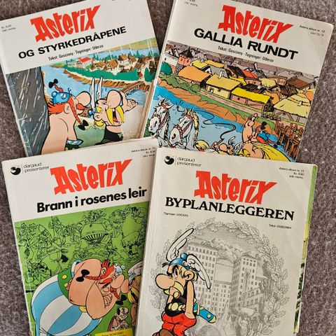 4 stk album Asterix fra 70-tallet. Med slitasje.