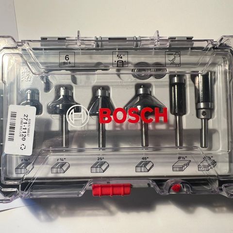 Bosch fresestålsett 1/4 inch