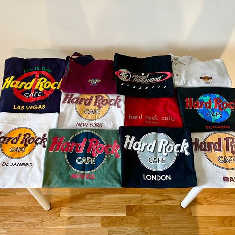 10 stk originale Hard Rock Cafe T-skjorter/overdeler selges samlet for 1000kr