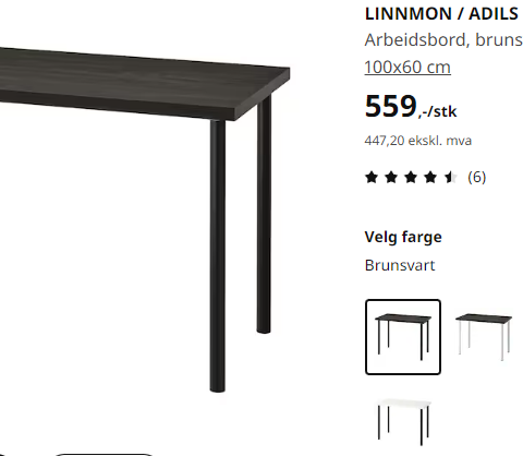 Pc bord fra Ikea