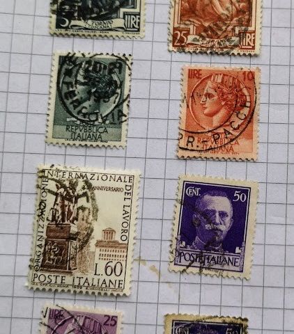 Italienske frimerker fra 50 årene.