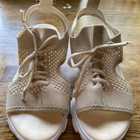 Sandaler i stoff, Beige,  str 40