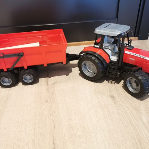 Bruder Massey Ferguson traktor med tipphenger