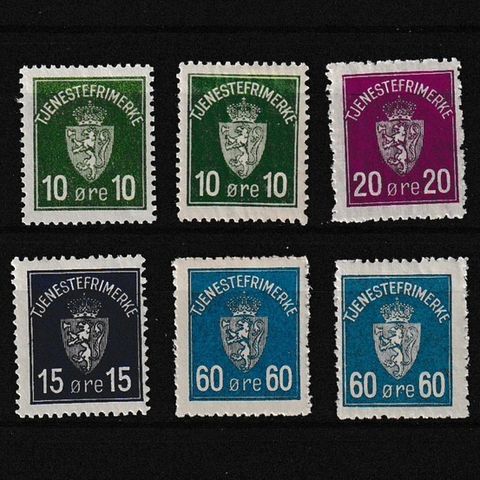 Norge 1926/29 - Liten lot tjenestemerker - postfriske*   (N-142)