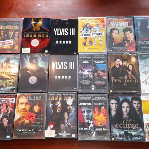 Diverse dvd kr 20,- pr stk eller Samlet kr 150,- Alle ny i plast Sender gjerne