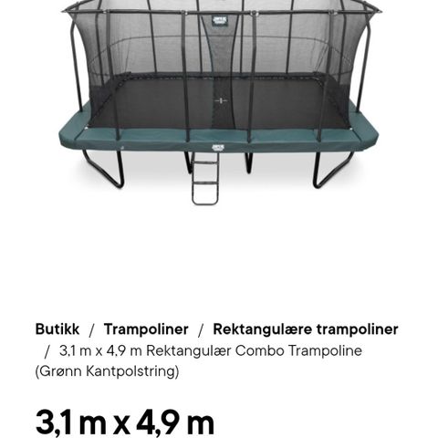 Meget pent brukt  trampoline fra Jump King m/ basketstativ