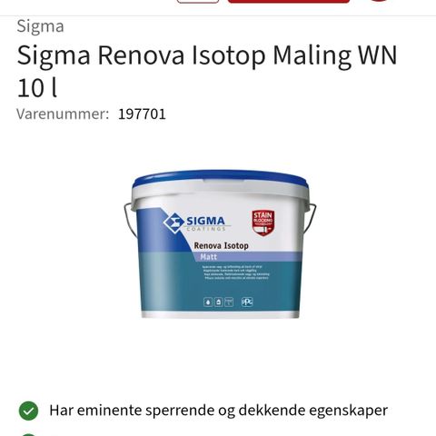 Sigma Renova Isotop Matt