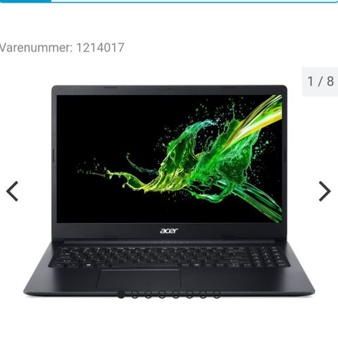 Helt ny Acer/Aspire selges kr.3.000,-
