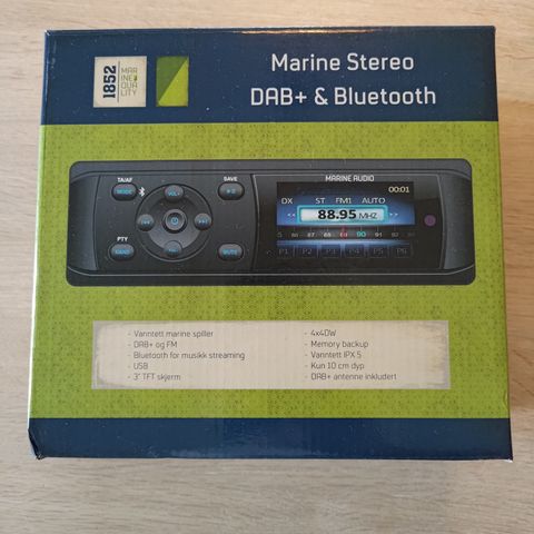 Båtstereo med DAB+ og Bluetooth IPX5