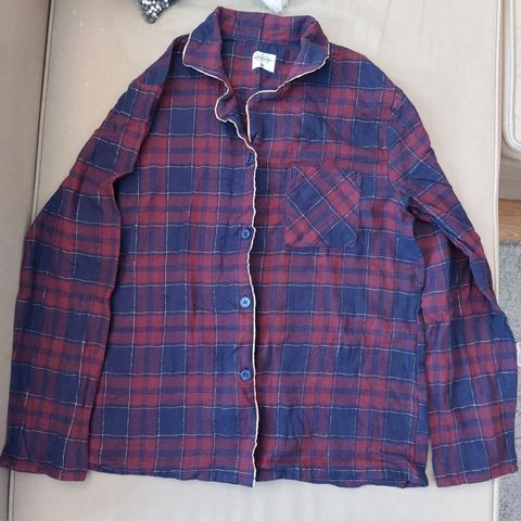 Flanell pysjamas skjorte strl. M