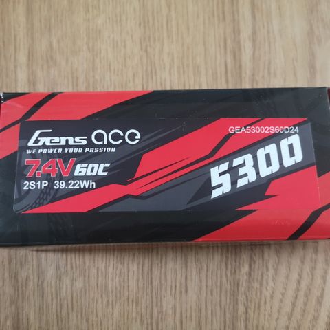 Ubrukt Gens Ace 5300mAh 2S 60C