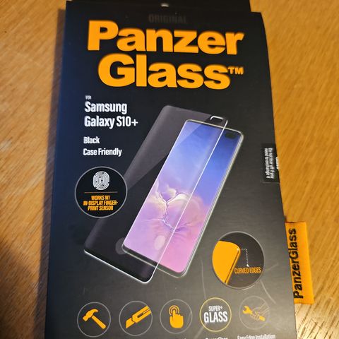 Panzer Glass skjermbeskytter for Samsung Galaxy S10+