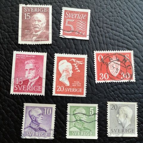 Eldre svenske frimerker.