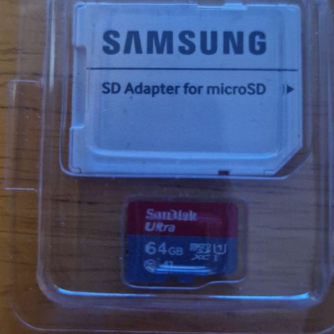 microSD kort 64 Gb + Adapter