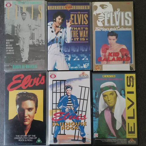 Elvis Presley - 6 stk. VHS filmer