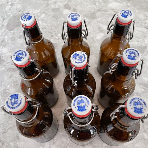 9 stk. Flensburger Brauerei ølflasker