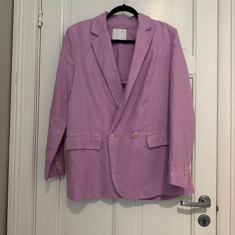 Rosa blazer i 100 % lin