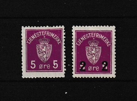 Norge 1926/29 - Liten lot tjenestemerker - ustemplet  (N-143)