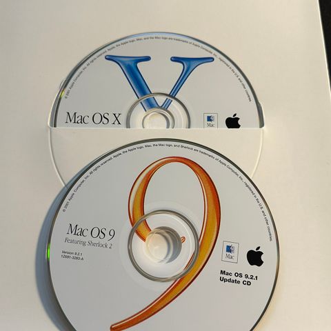 Mac OS X 10.1 & 9.2.1 selges.