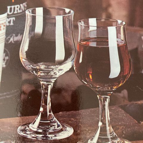 6 UBRUKTE VINTAGE PORTVIN / SCHERRY GLASS