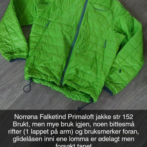 Norrøna Falketind Primaloft jakke str 152