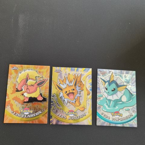 Pokemon trio dags topps crome kort