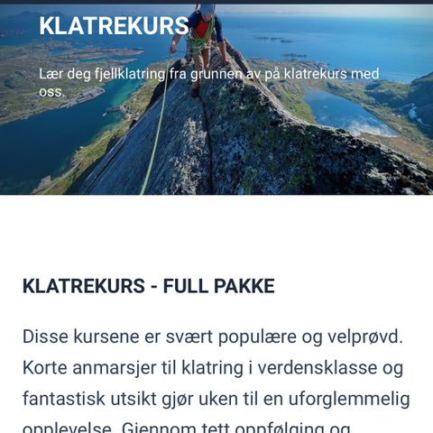 5-dagers klatrekurs i Lofoten