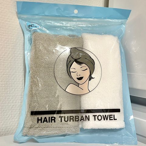 Hair turban towel, 2-pakning