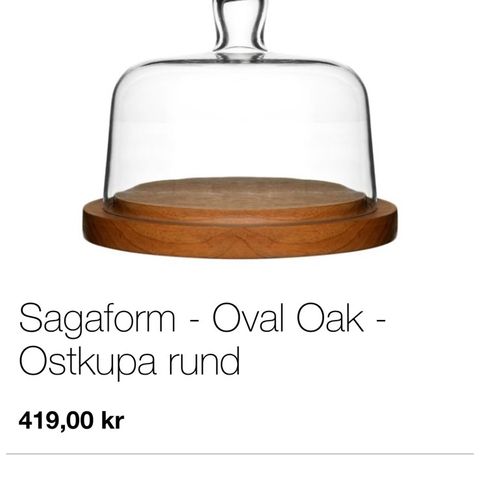 Osteklokke Sagaform Oval Oak