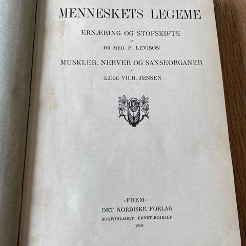 Menneskets legeme, 1901