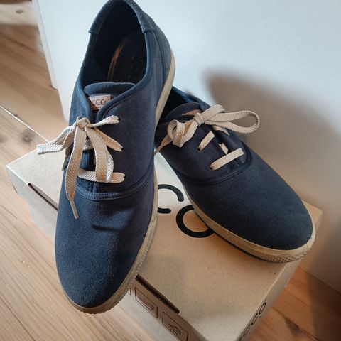 Blå sneakers fra Ecco, semsket skinn, str. 40