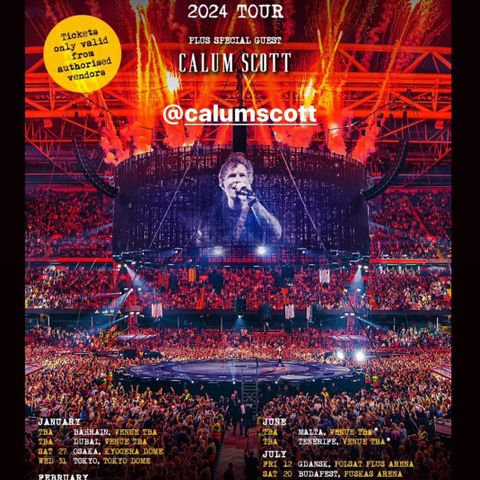 1 stk konsertbillett til Ed Sheeran i Gdansk selges!