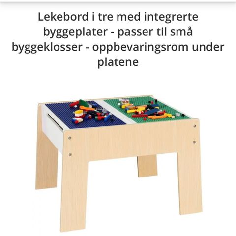 Lekebord i tre Lego oppbevaring