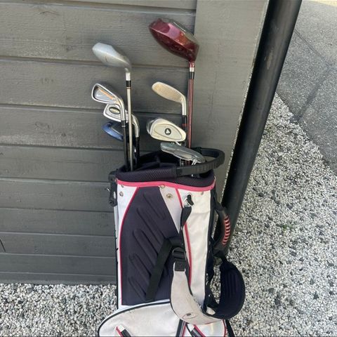 Golfbag med køller i,