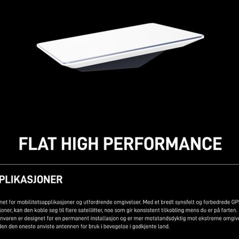 Starlink flat high performance