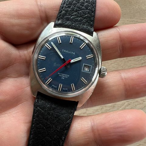 Vintage Travita automatic Compressor Urkasse og krone 35mm