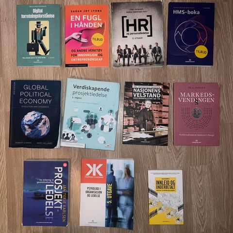 Pensumbøker / Fagbøker til HR og ledelse, organisasjon psykologi