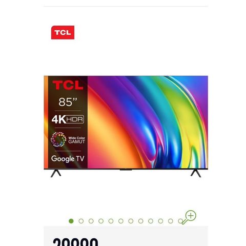 Smart Tv 85» selges for 20k orginal pris 30k