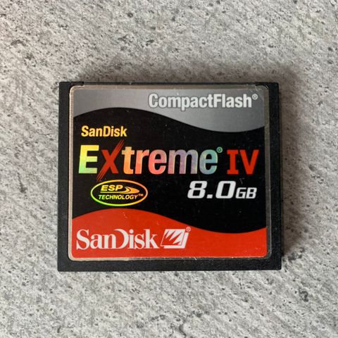 SanDisk Extreme IV CompactFlash CF 8 GB Minnekort