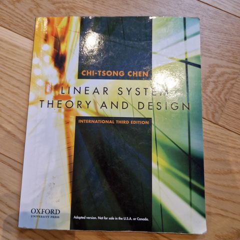 Linear system theory and design