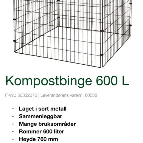 Kompostbinge 600 L