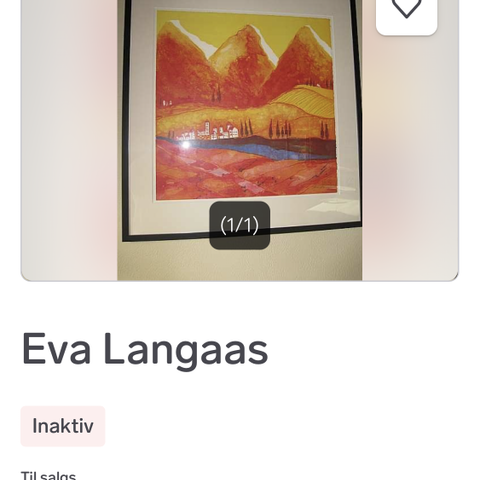 Eva Langaas «ved elven» selges min 7000