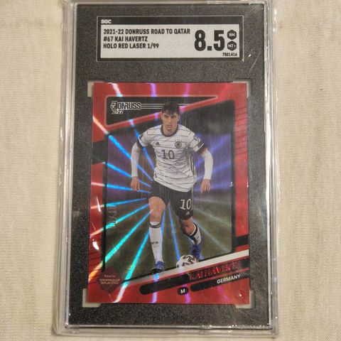 Kai Havertz Red Laser Nummerert 1/99 gradert Tyskland Panini Donruss