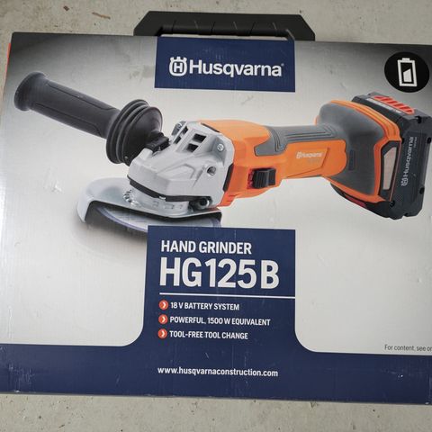 Husqvarna batteridrevet vinkelsliper