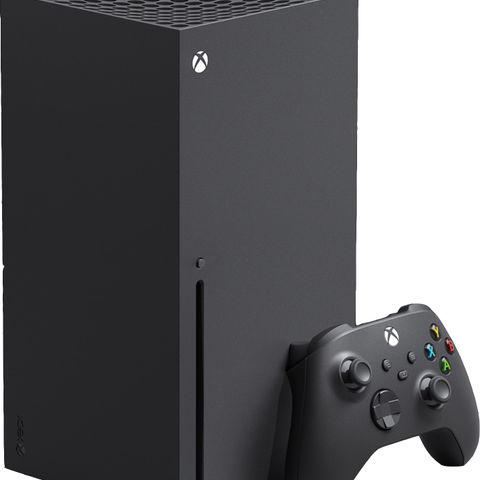 Xbox serie x med 2 kontroller og et spill selges