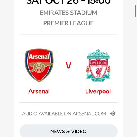 Arsenal - Liverpool 26. oktober
