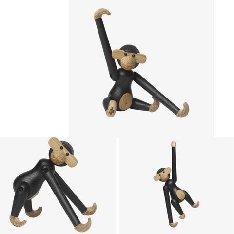 Kay Bojesen mini ape i mørkbeiset eik 9,5 cm